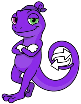 Purple lizard mascot