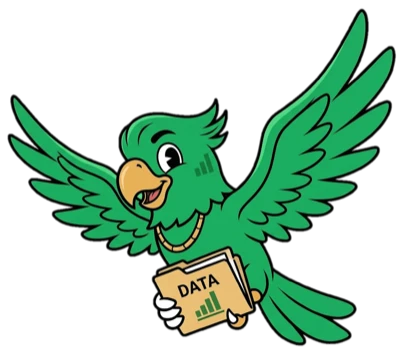 Green parrot mascot