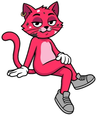 Pink cat mascot