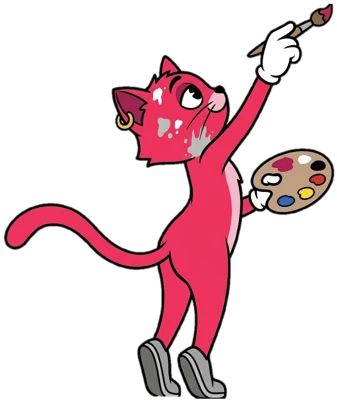 Pink cat mascot