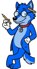 Blue wolf mascot